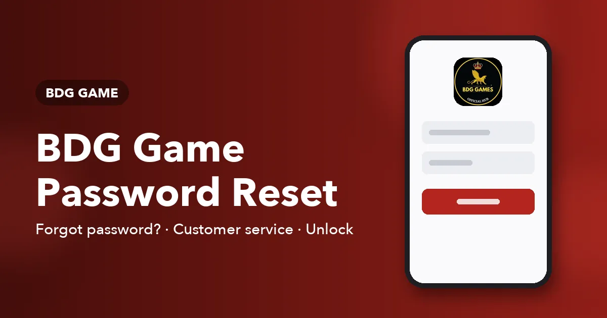 Banner for the BDG Game forgot password guide showing the reset link and the customer service route